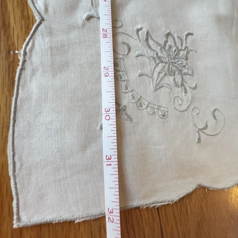 Vintage‎ Madeira Linen Tablecloth 66x98 w/ 32